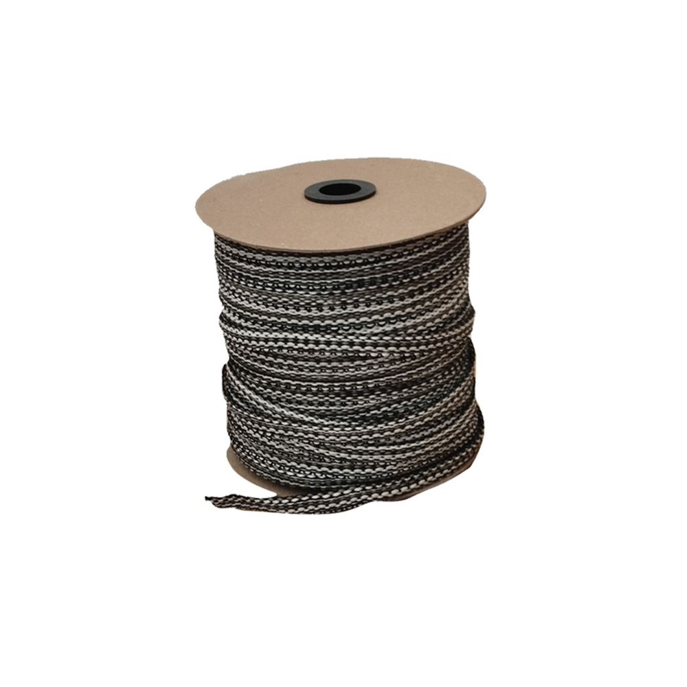 Cinta campechana ancho 12 mm en rollo multicolor de alta resistencia para amarre industrial.